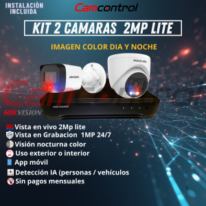 KIT 2 CAMARAS 2MP LITE