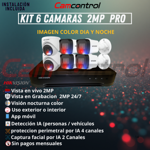 KIT 6 CAMARAS 2MP PRO