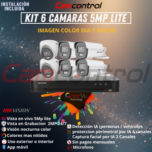 KIT 6 CAMARAS 5MP LITE