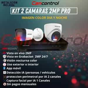 KIT 2 CAMARAS 2MP PRO