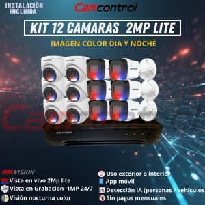 KIT 12 CAMARAS 2MP LITE