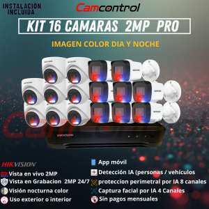 KIT 16 CAMARAS 2MP PRO