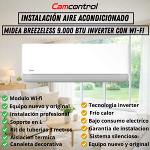 Instalación Aire Acondicionado Split Breezeless Inverter 9000 Btu